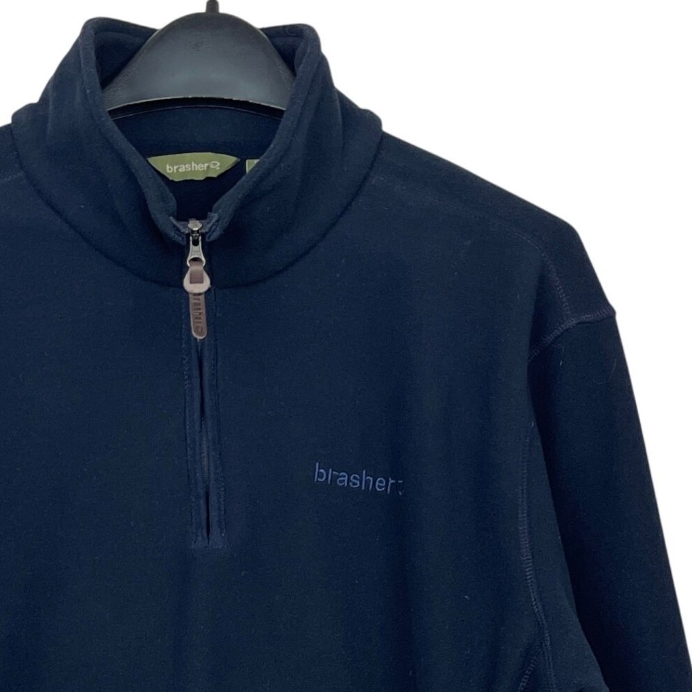 Brasher Quarter 1/4 Zip FleeceMens L Pullover Hiking Navy Blue Midlayer